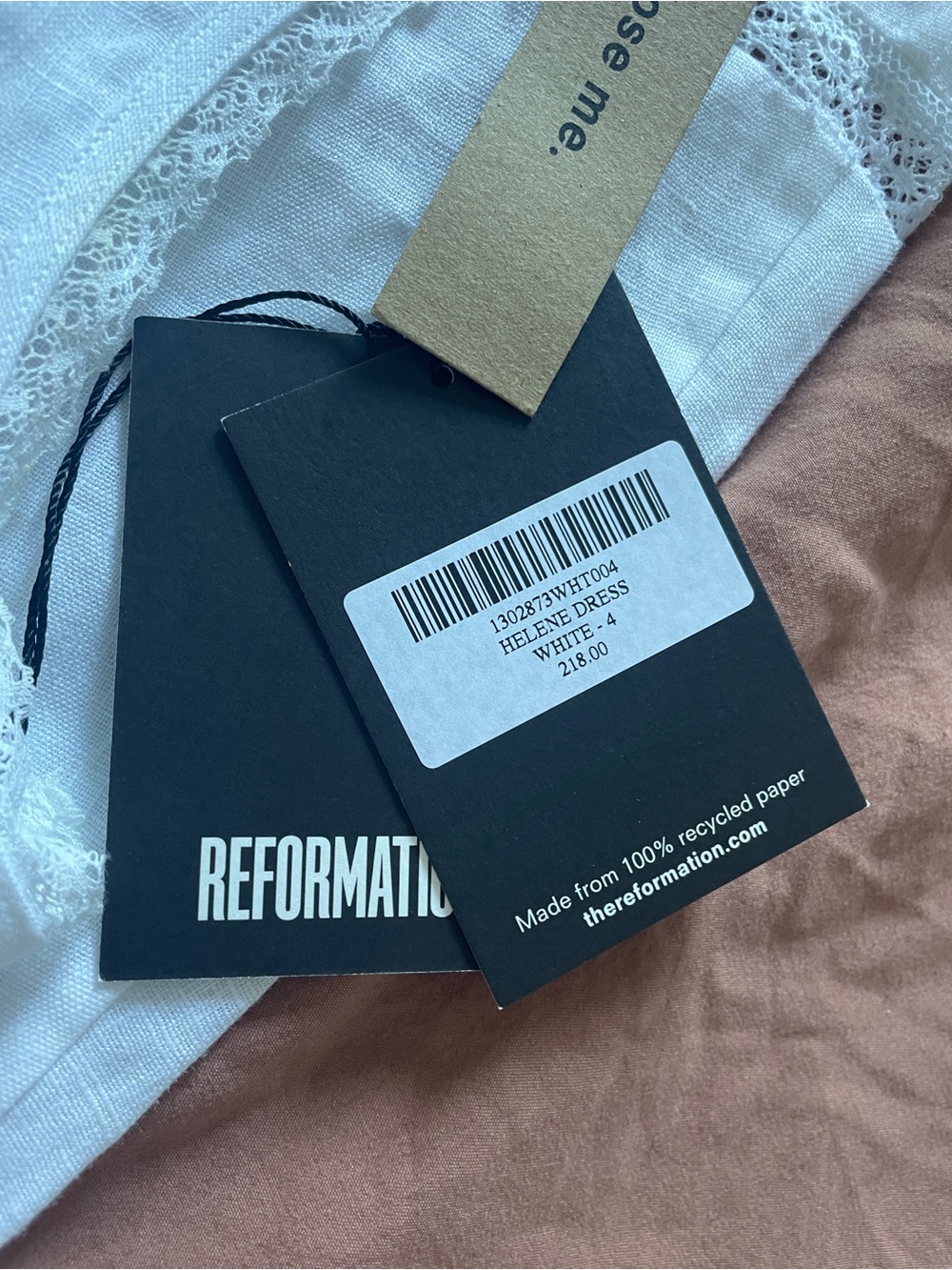 New with Tags Reformation Helene Linen Dress White Size 4 - Picture 4 of 5